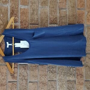 Joie Silk Navy Racer back scoop neck Tank top Blouse with pocket size S - New!